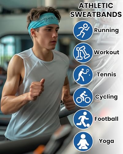Image of Shihanee 6 Pcs Christian Headbands for Men Jesus Athletic Sweatbands Moisture Wicking Football Baseball Sports Hair Bands