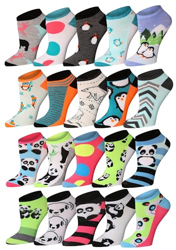Image of Tipi Toe Women's 20 Pack Colorful Low Cut Socks - Lightweight, Breathable Design for All-Day Comfort Sizes 9-11 /10-13