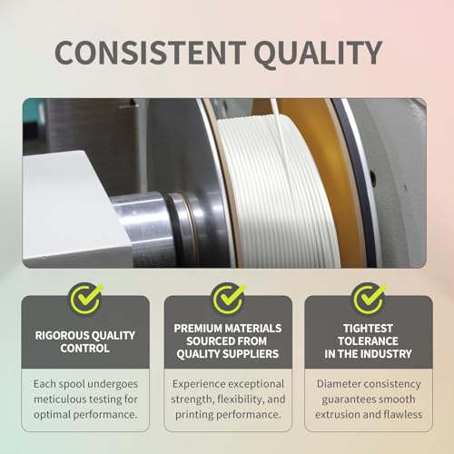 OVERTURE Easy PLA 1.75 mm 3D Druckerfilament, 1kg (2.2 lbs), Verstärkt Zähigkeit PLA, Maßgenauigkeit +/- 0,02 mm (Easy Weiß) – Bild 5