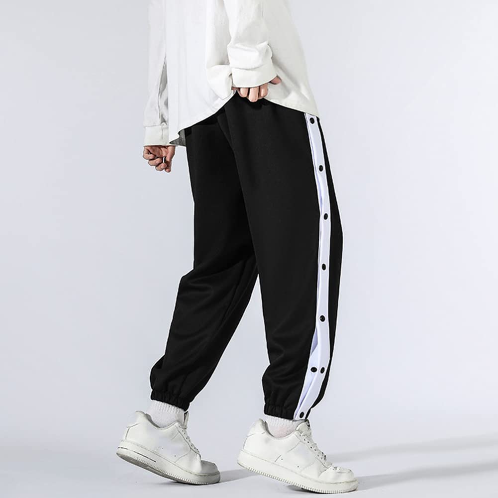 Uomo Button Up Track Pantaloni Sportivi Casual Loose Jogger con Tasche Pantaloni Casual Pantaloni Tracksuit Pantaloni Sportivi