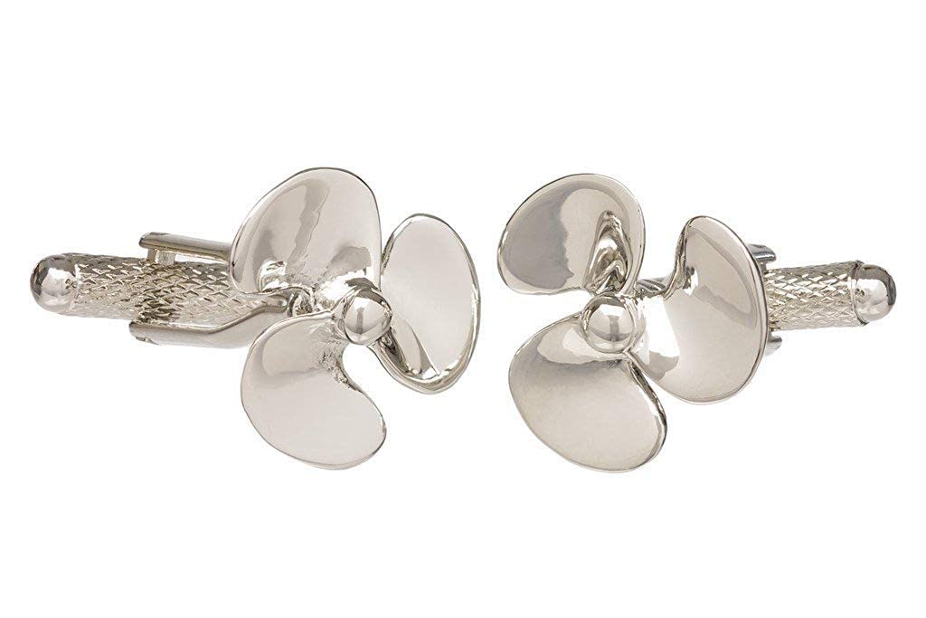 ONYX - ART LONDONOnyx-Art Silver Coloured Ships Propeller Cufflinks Presented in Onyx Art Gift Box(Size: One size)