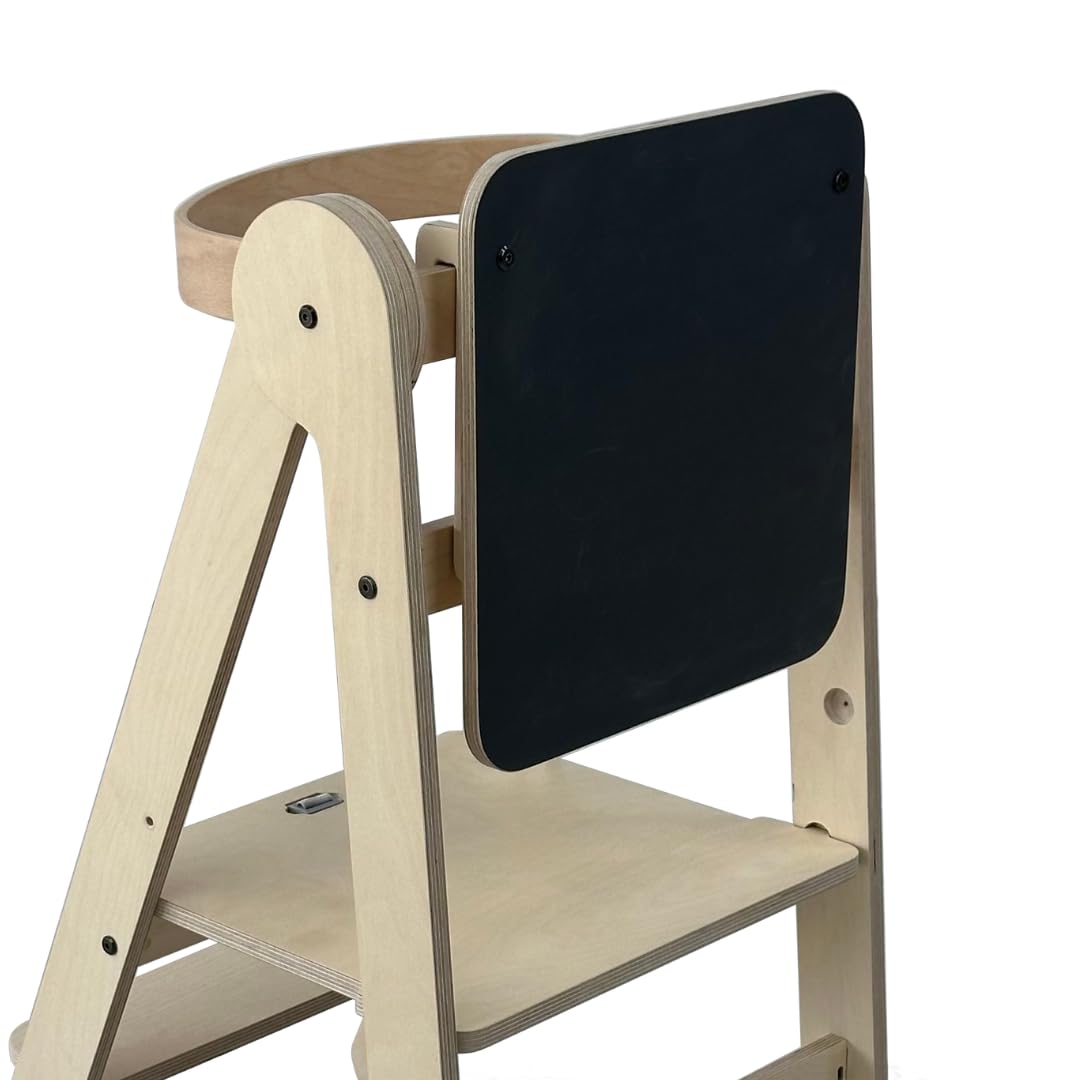 Mamatoyz - 08FBB - Lavagna cancellabile per bambini, accessorio torre montessoriana, lavagna a incastro in legno, legno di betulla, idea regalo