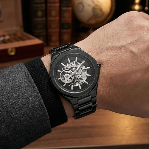 Image of Ferro Designed in Italy Acqua Analog Black Round Dial Men's Watch - FM31443A-G
