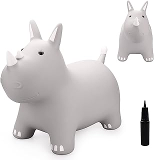 PlayZap Bouncy Animal for Toddler, Bouncy Horse Hopper, Kids Hopping Horse, Inflatable Jumping Ride on Bouncer, Outdoor Indoor Birthday Gift for 18M 24M 3 4 5 6 Year Old Boys Girls Children