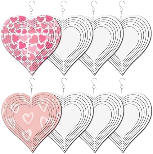 Bloepum 4X Sublimation Wind Spinner Blanks Outdoor Decor, Windchimes With 4 Thickened Aluminum Tubes For Mom Grandma Women