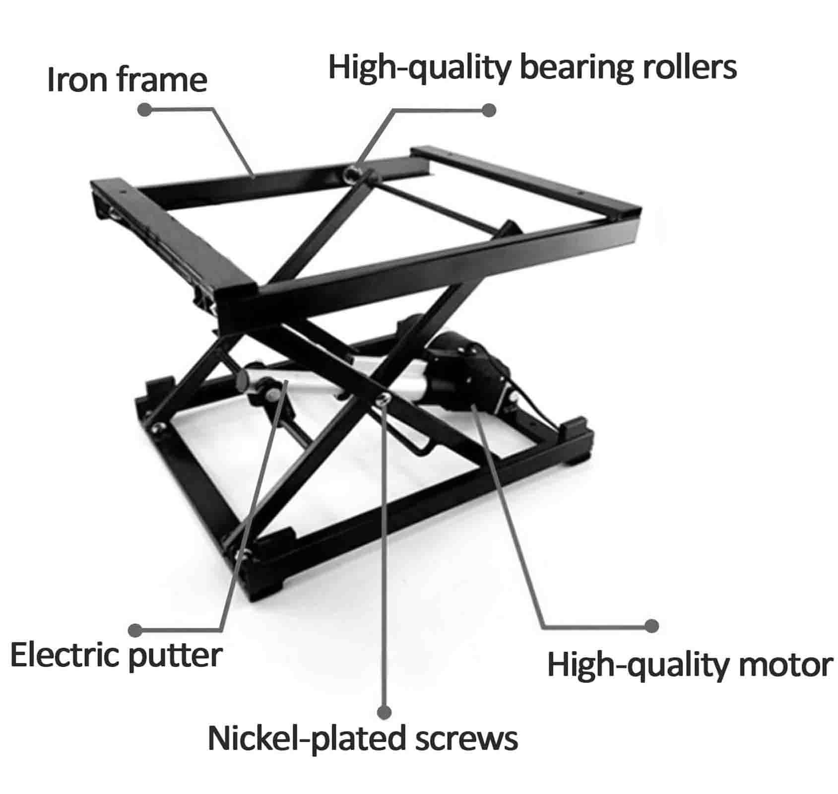 LYDZUSDP Electric Lifting Platform Scissor Lift Table 110LB Load,Height Adjustable,Scissor Lift Table Smart Lift Top Coffee Table 400x 320x310mm(Wired)