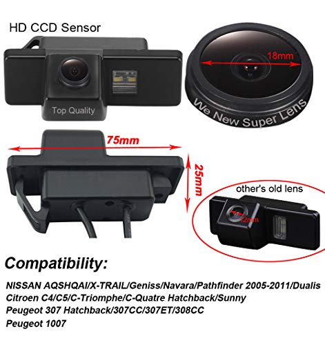 Waterproof High Definition Color License Plate Car Rear View Camera with Night Vision for Nissan Aqshqai/X-Trail/Geniss/Navara/Pathfinder Dualis/Citroen C4 C5/C-Triomphe/C-Quatre Hatchback - Image 3