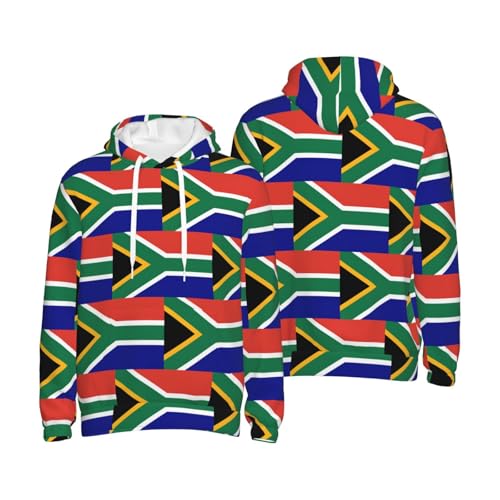 Sweat à capuche pour homme EdWal imprimé drapeau sud-africain en polyester