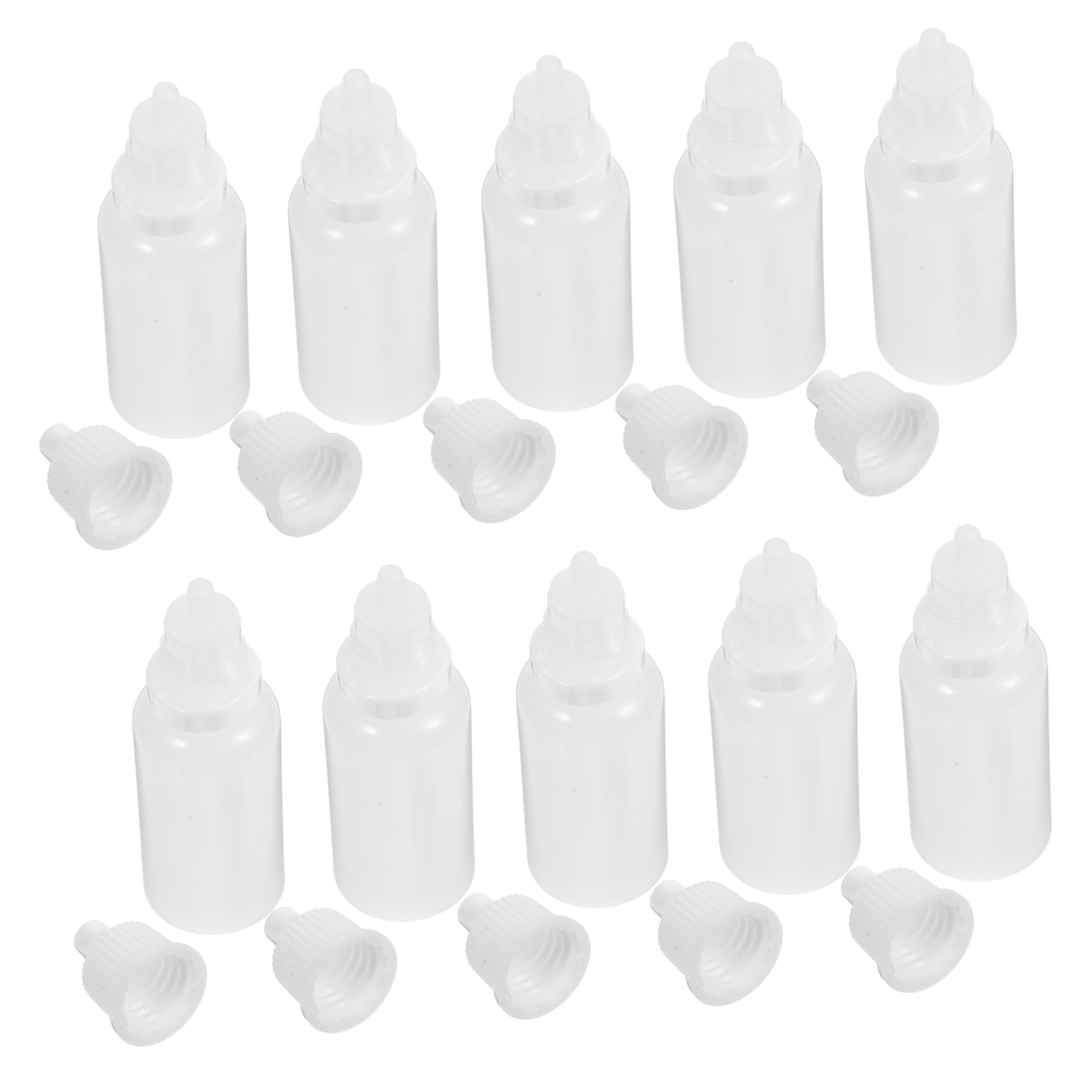 FUNOMOCYA Small Plastic Eye Dropper Bottles 12pcs 15ml Eye Liquid Bottles Portable Child Safety Cap