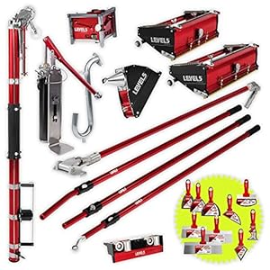 LEVEL5 Automatic Drywall Taping and Finishing Tool Set | 4-600 | Automatic Taper, 10”/12″ Flat Boxes, 3” Angle Head, 7” Corner Applicator Box, Corner Roller, Standard Handles, Pump, Gooseneck