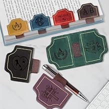 XRLSG Personalized Magnetic Leather Pen Holder Bookmark Custom Engraved Book Clip with Name Initial Book Accessories Gifts for Readers