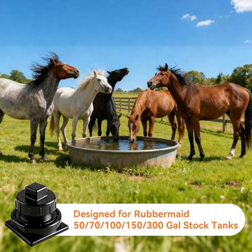 Image of 1 Pack Stock Tank Drain Plug Fit for rubbermaid Commercial 50 70 100 150 300 Gallon Stock Tank,Water Tank Plug,Float Valve Drain Replacement,Leak Proof Design