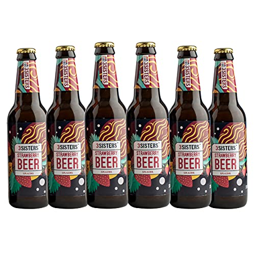 Image of 3Sisters Non Alcoholic Beer - Strawberry Flavor - (Pack of 6 Bottles x 330ml each)