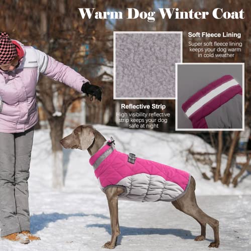 Image of Lelepet Dog Coat Warm Dog Winter Coat Waterproof Dogs Jacket with Harness | Reflective Pet Fleece Vest Zip-Up Cold Weather Coats for Extra Large Dogs Turtleneck & Windproof Padded Coats Great Dane 3XL