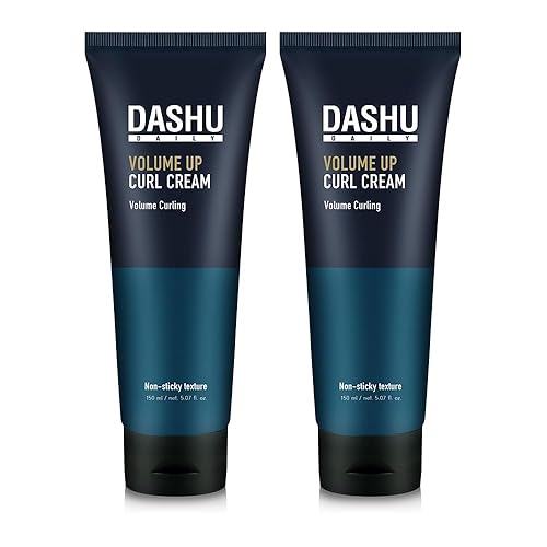 DASHU Daily Volume Up Curl Cream | Crema para rizar el cabello para hombres y mujeres con aceite vegetal e ingredientes proteicos | Crema hidratante