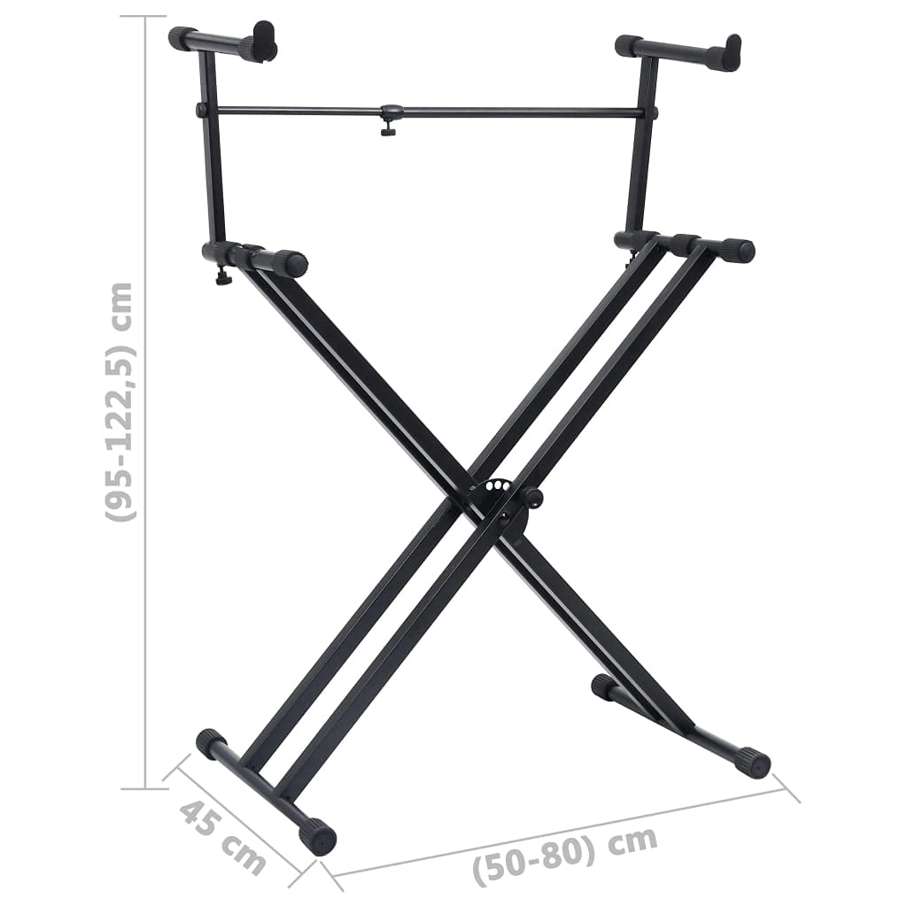 Genérico Soporte de Teclado de Doble Refuerzo en X Negro,Arte y Ocio,Hobbies y Artes Creativas,Accesorios para Instrumentos Musicales y de Orquesta,Atriles para partituras-70094