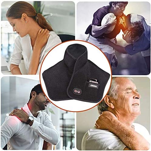 Heating Massage Shoulder Neck Wrap - Heated Massage Wrap for Neck Shoulder with Vibration Massager for Pain Relief - 7.4V Battery Powered Heat Therapy.