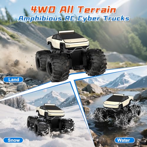 Image of Remote Control Car for Boys, 1:18 Monster Trucks Toys Amphibious RC Cars, 2.4 GHz Waterproof RC Trucks, 4WD All Terrain Off-Road Pickup, Kids Toys for 6-12 Year Old Boys Girls Christmas Birthday Gifts