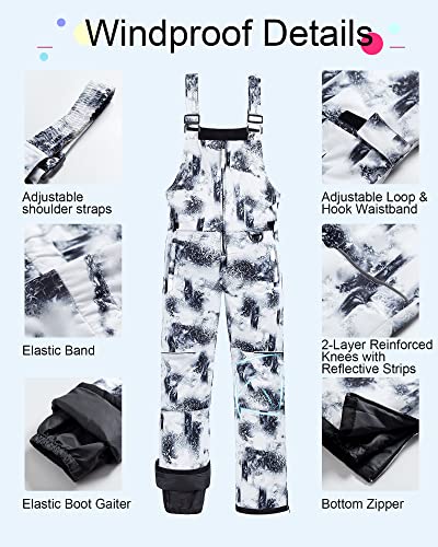 Image of CREATMO US Boy's Snow Bibs Kids Ski Pants Waterproof Insulated Winter Overalls