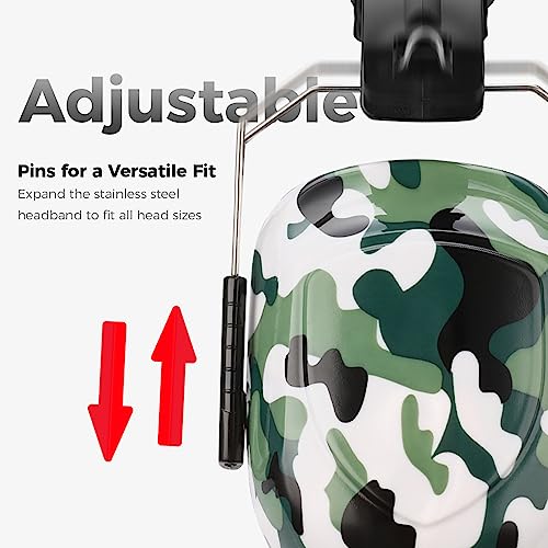Image of ProCase NRR 28dB Noise Reduction Ear Muffs, Foldable Adjustable Passive Noise Cancelling Headphones for Adults Kids Autism, Hearing Protection for Shooting, Construction, Mowing, Studying -Camogreen