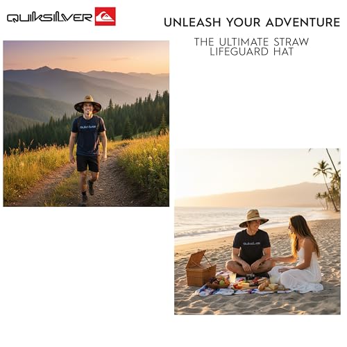 Image of Quiksilver Men's Wide Brim Outdoor Lifeguard Straw Sun Hat
