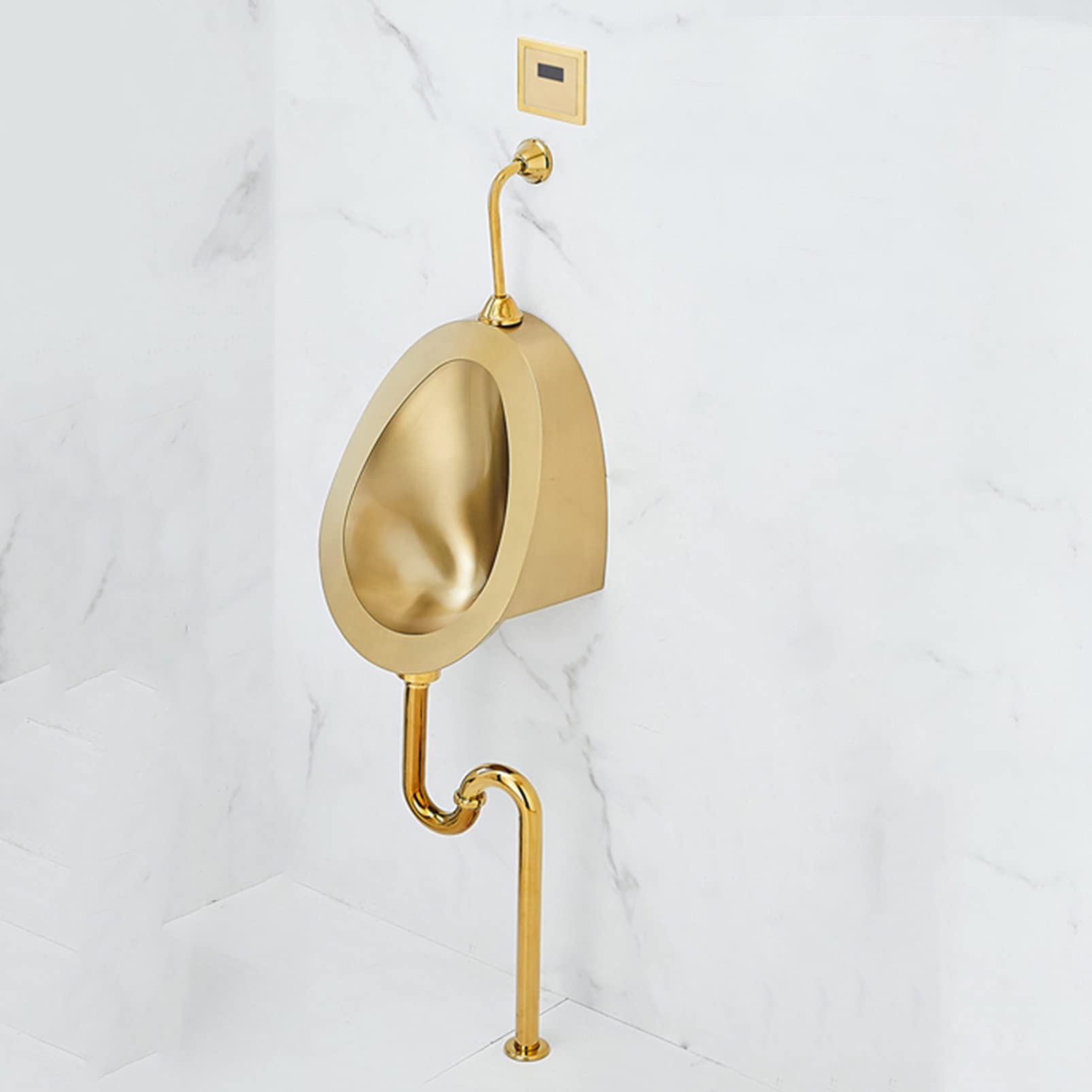 OTQEFTN Stainless Steel Urinal Universal Washout Urinal Bathroom Toilet, Commercial High-Efficiency Urinal with Induction Flush Valve