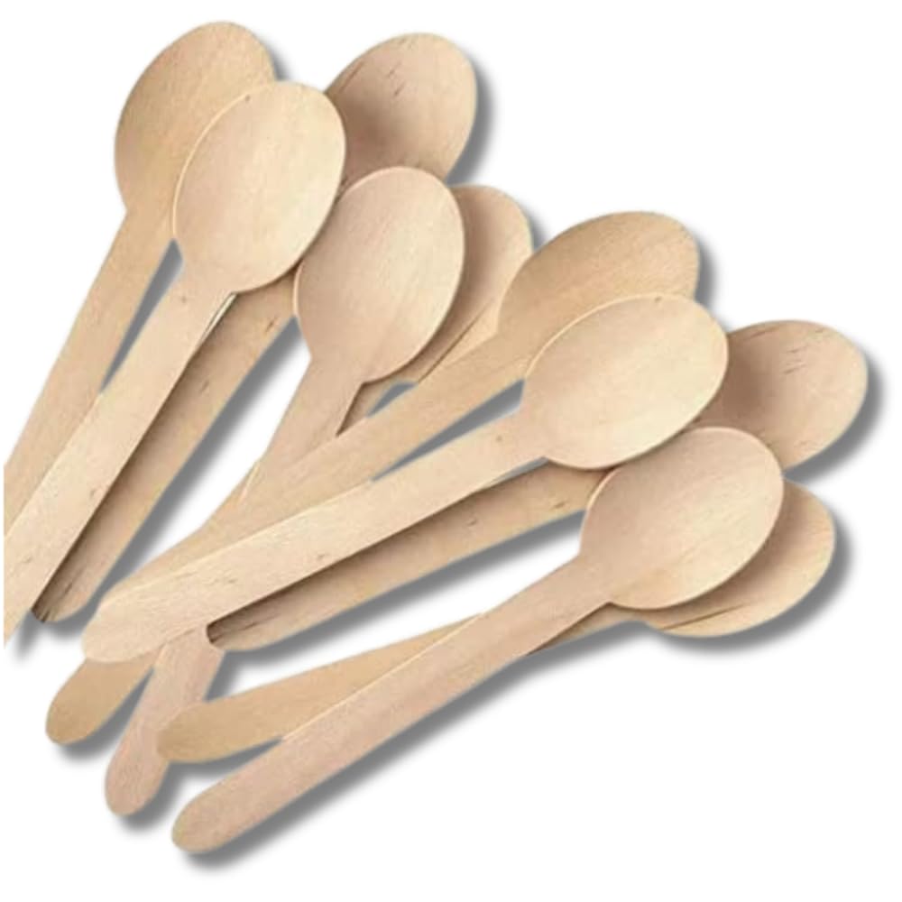 Cucchiaini Monouso in Legno 11 cm 100 Pezzi