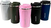 Copo Térmico 510ml Inox com Tampa Vedada | Isolamento a Vácuo | Anti-Vazamento | Mantém Bebidas Quentes e Frias | Ideal para Café, Chá e Cerveja (Rosa)