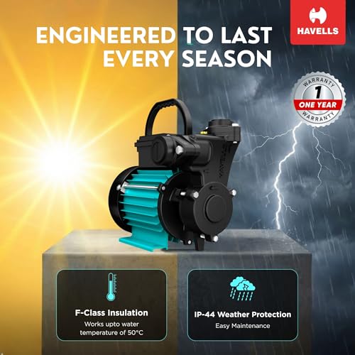 Image of Havells Monoblock Water Motor Pump ZINNIA1 Plus (1 HP) | Copper Winding, High Flow Rate, 180-260 V Range | Overheat Protection, Durable | for Home, Apartment | 1 Yr Warranty, Half (1 /2) HP