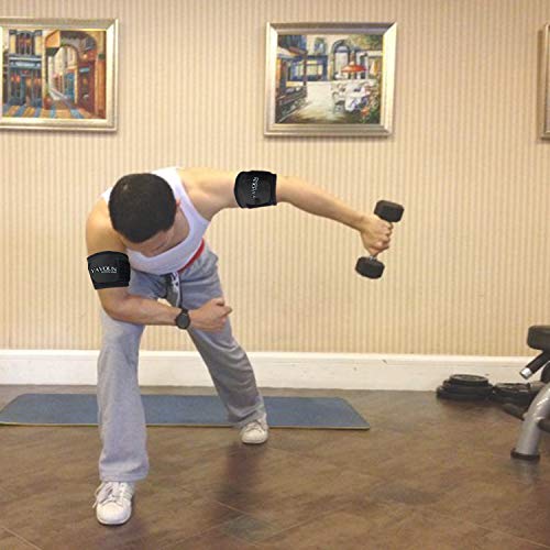 Tendonitis - Bicep ＆ Tricep Compression Sleeve/Wrap - Tricep Tendonitis, Bicep Tendonitis - Pain Relief For Bicep And Triceps Muscle Strains, Compression Arm Support (Black, 8.3" - 13.7" × W 3.93") #TOP6