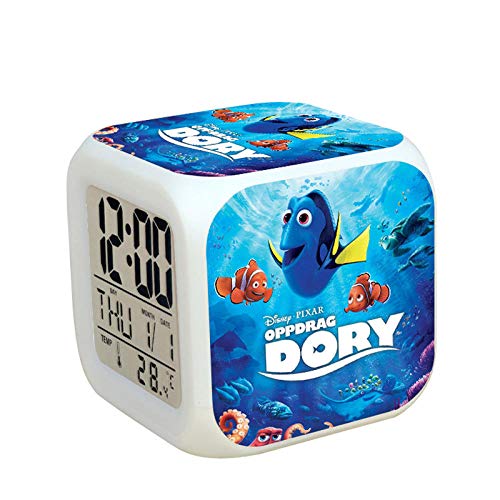 Preisvergleich Produktbild Kinder Nachttisch digitaler Wecker LED buntes Nachtlicht Stimmungswecker quadratische Uhr Berührungsschalter Stumm Reise kleiner Wecker mit USB Ladeanschluss Geschenk für Kinder Q9956