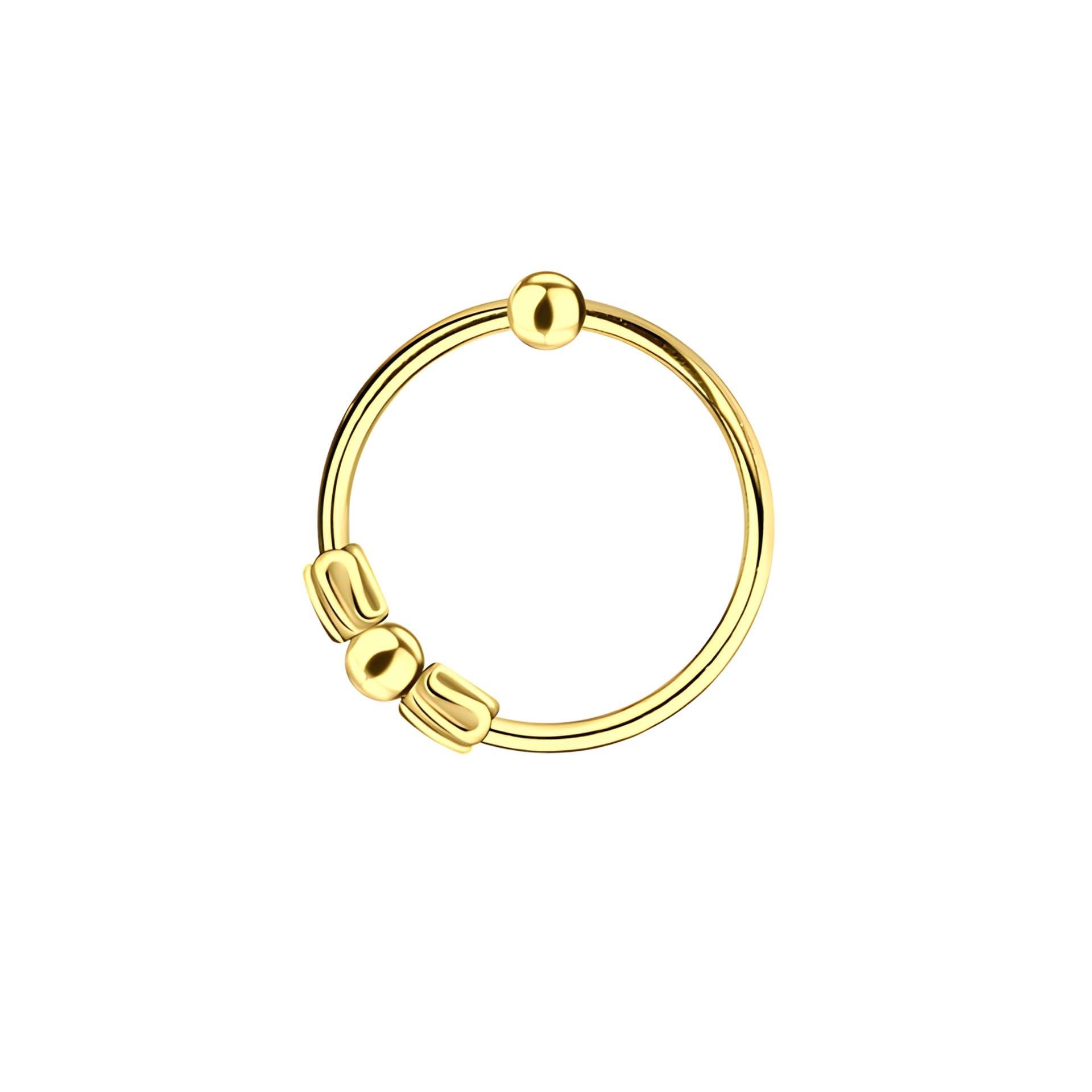 via mazzini 92.5-925 Sterling Silver Gold Plated No-Piercing Clip-On 'SunDust' Bali Nose Ring for Women and Girls (NR05150) 1 Pc-picture-16