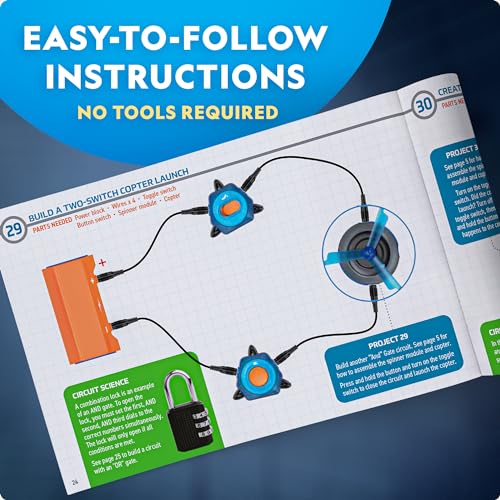 national geographic circuit maker - electronics kit for kids with 40 electrical circuit projects electric stem toy