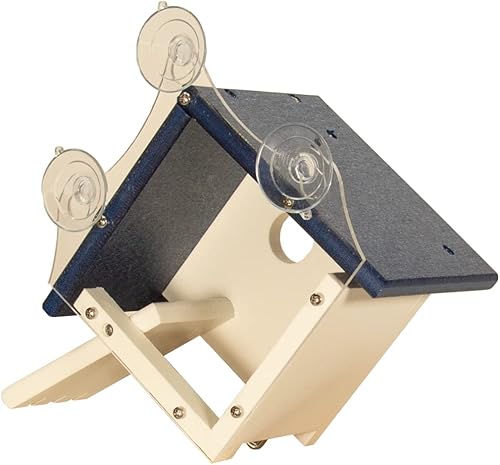 Miniatura 7 de JCs Wildlife Casa Wren de montaje en ventana de madera de polietileno reciclada (azul)