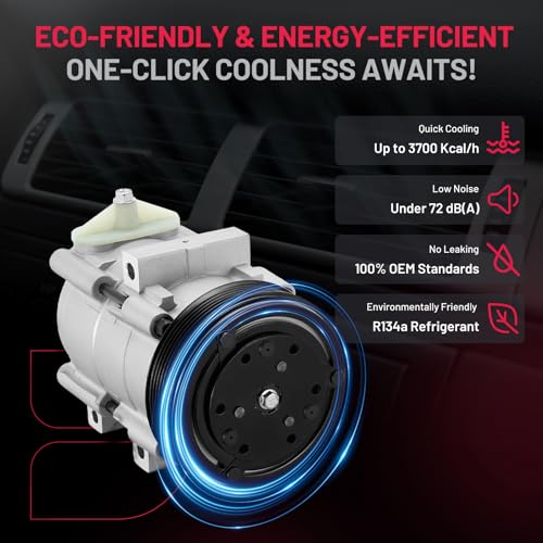 BDFHYK Air Conditioning A/C Compressor with Clutch Compatible with Ford F-150 1997-2006, F-150 Heritage 2004 4.2L, Replacement F65Z19V703J F6LZ19703AA 4L3Z19703AA