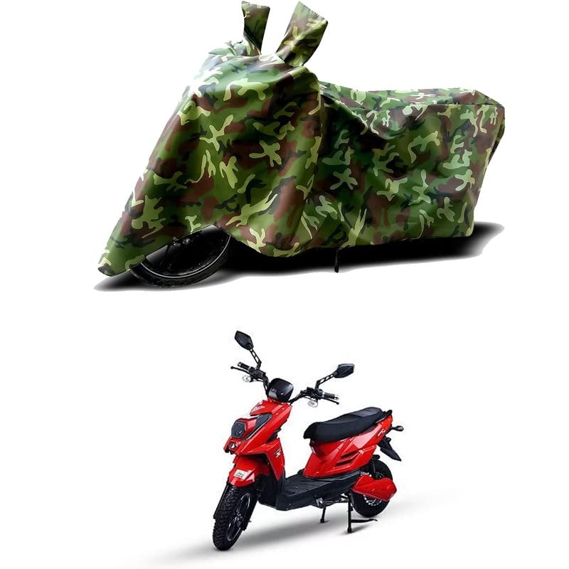 Image of 100% Water Resistant Full Bike Scooty Two Wheeler Body Cover Compatible for Tunwal T 133 STD /UV-Rays /Heat Protection /Birds Dropping /Scratchproof /Dust Proof /Waterproof /All Varient[Green MJ]