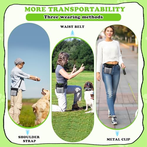 VZXZXE Leckerlitasche für Hunde, Leckerlibeutel für Hunde mit Kotbeutelspender 19*18cm Verstellbarem Bund, Vielseitig Futterbeutel Hundetraining für Spaziergänge, Training, Fütterung, Bauchtasche Hund