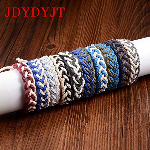 Pulsera ajustable de cuerda de cáñamo tejida hecha a mano miniatura 5