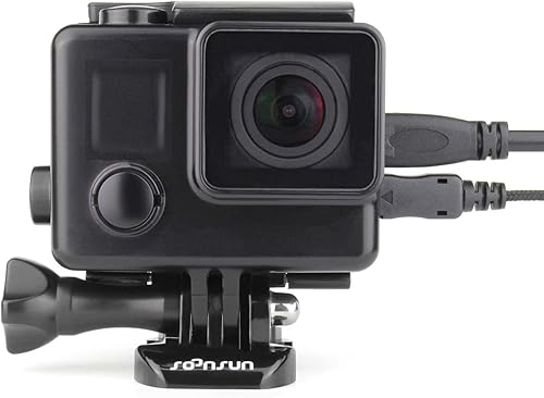 SOONSUN Carcasa de esqueleto abierto lateral opaca con puerta trasera de esqueleto para GoPro Hero 4 Negro, Hero 4 Silver, Hero 3+, Hero 3 Cámaras