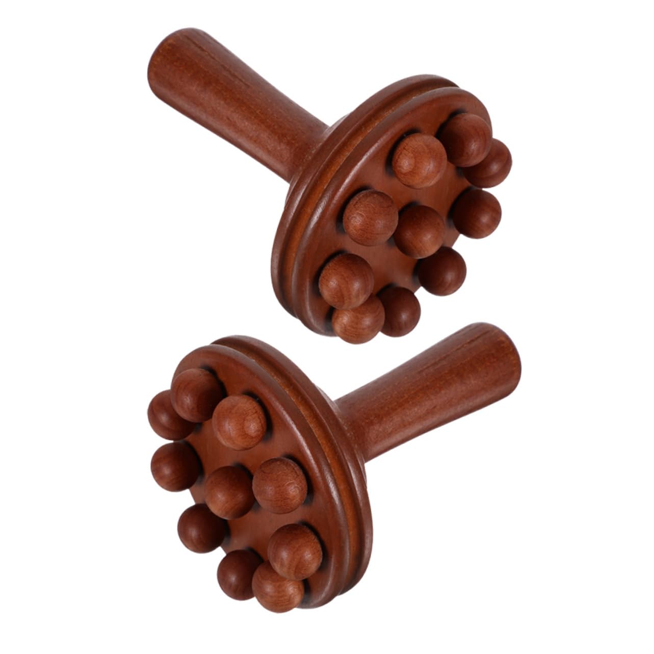 Healvian 6piezas Masajeador De Madera Herramienta De Acupuntura Manual Para Relajación y Cepillo De Masaje Para Casa y