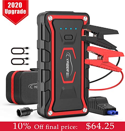 Car Jump Starter, YABER UPGRADE Portable Jump Starter 1600A Peak 20000mAh