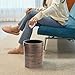 Noamus 3 Pack Vintage Small Trash Can, 1.7 Gallon Plastic Round Wastebasket, Hipsteen Retro Style Garbage Can, Wood Grain Garbage Bin with Top Ring to Fix Bag for Home Kitchen Office Bathroom