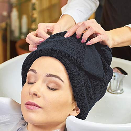 Image of Arkwright Bleach Resistant Salon Towels 12 Pack - 100% Cotton Hair Towels, Soft, Absorbent, Quick Dry Spa & Barber Towels for Hair Stylist, Nail Salon & Esthetician, 16 x 27, Navy