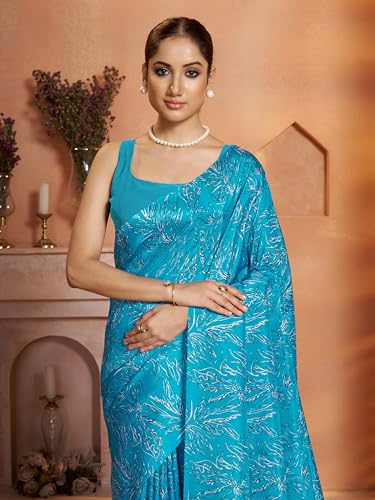 Image of Garden Vareli Art Silk Floral Print Saree