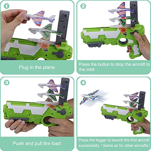 Image of Magicwand One Click Ejection Catapult Foam Plane Launcher Gun Toy For Kids【3 Yrs & Up】【Colors as Per Stock】【Pack of 2 Plane Guns】