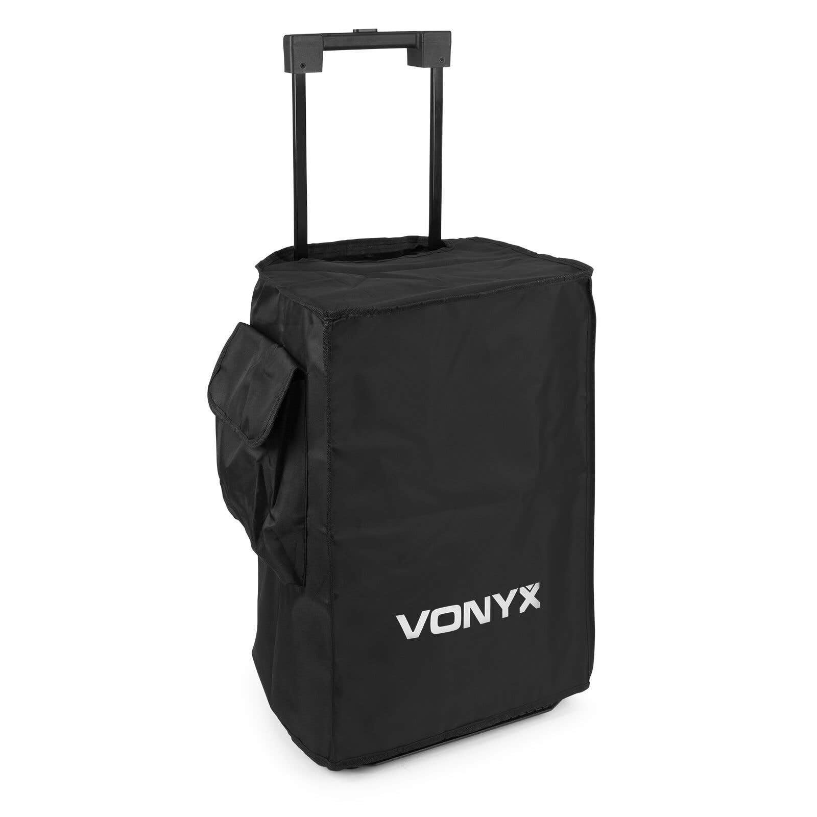 VONYX SC15B 15-Inch PA Speaker Case with Retractable Handle Opening, Durable Nylon Padded Cover, Accessory Pocket, Ideal Speaker Covers and Bags for AP & VSA Series, DJs & Musicians