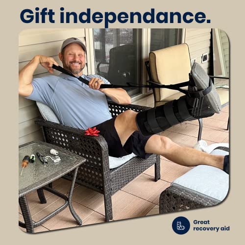 vma 47 leg lifter strap  extra long strap with loops for hip or knee replacement recovery foldable