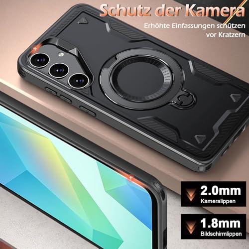 Image of for Samsung Galaxy A16 Case Magnetic with Stand, with Mag-Safe, with Screen Protector, Wireless Charging, Shockproof for Samsung A16 5G Phone Case, Ring Holder Phone Cover, for Samsung A16