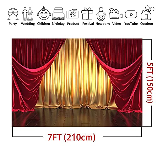 Fondo fotográfico rojo 7x5ft para fiestas y eventos miniatura 6