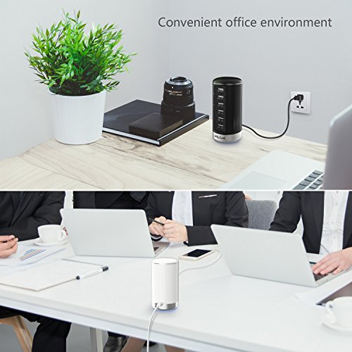 USB Charger, Jelly Comb Universal 6 Ports Desktop USB Charging Station with Smart Identification Technology for iPhone, iPad, Android and Virtually All Other USB Enabled Devices, Black